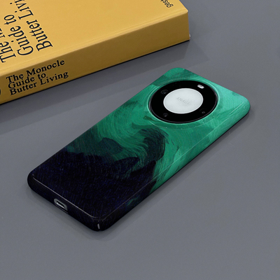 黑绿油墨适用华为Mate60手机壳Mate60Pro个性新款简约小众全包边硬壳菲林男女款可爱亮面保护壳套创意耐