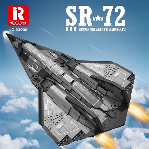 臻砖reobrix33039SR-72战斗机军事拼装积木模型摆件男孩子玩具