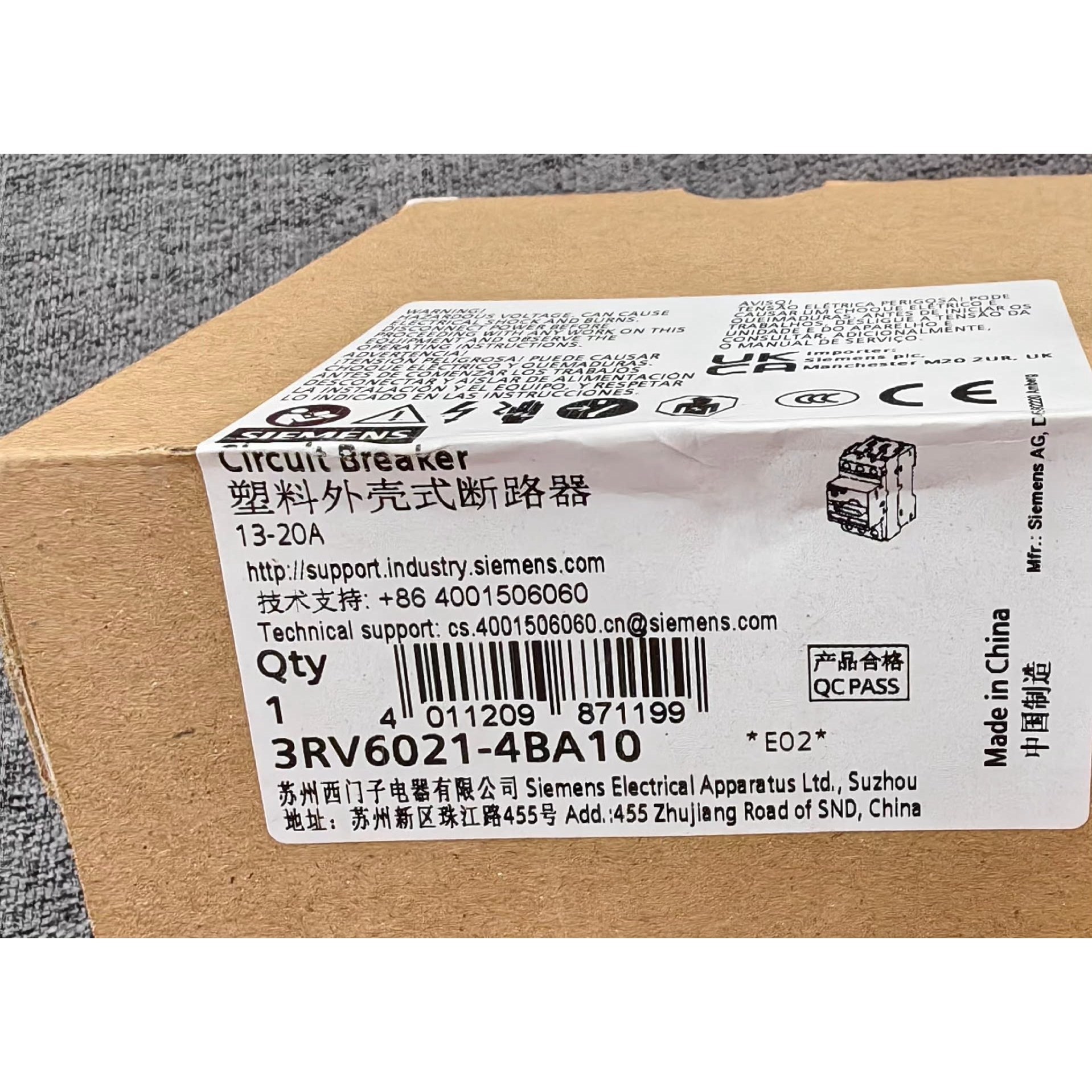 西门子电机护器 3RV6021-4BA10拍前请询价