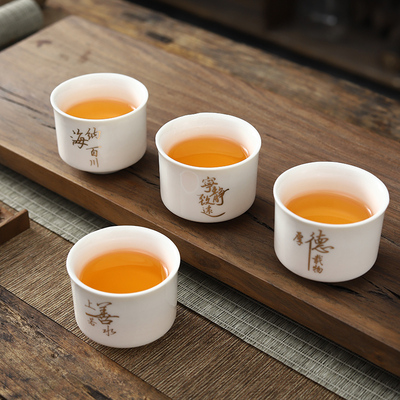 简约手工羊脂玉现代白瓷茶具
