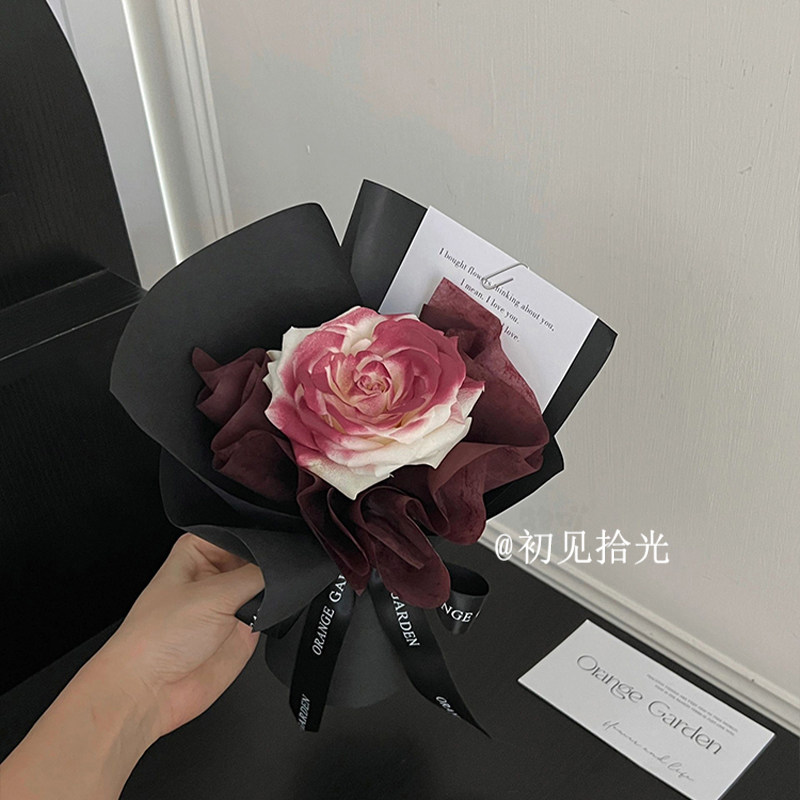 ins风见面小花束玫瑰仿真花简约生日礼物送女友男朋友闺蜜仪式感