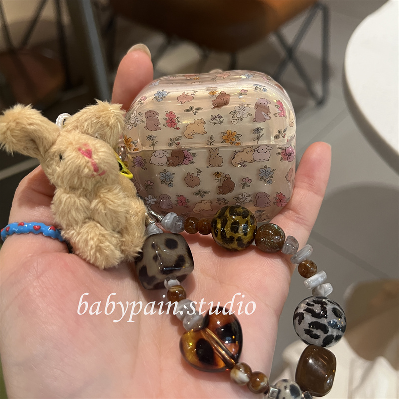 babypain 韩系ins田园风可爱少女心碎花兔子AirPods4代耳机保护套AirPods3代卡通可爱AirPods1/2代小众pro3