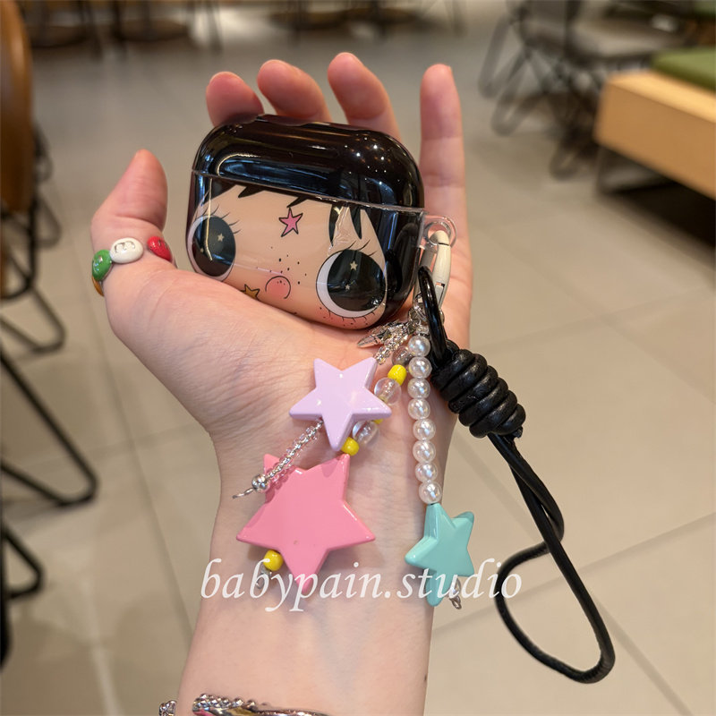 babypain ins风可爱星星雀斑女孩适用AirPodspro3耳机壳AirPods4硅胶耳机保护套pro2少女心挂