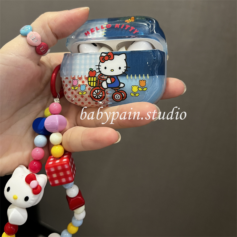 babypain 复古牛仔可爱猫咪拼接适用AirPods4耳机壳AirPods3硅胶耳机套pro3少女心挂链pro2小众设计款2蓝牙