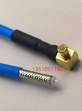 MCX-JW单头RG402半柔射频同轴RF电缆 MCX公弯单边高频SFT50-3线