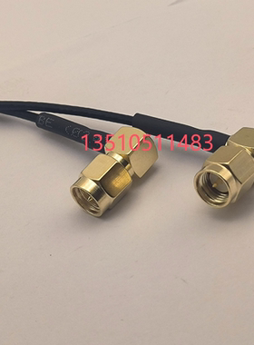 SMA-JJW黑色RG178射频同轴AP天线 SMA公弯转公弯高频RG50-1馈线