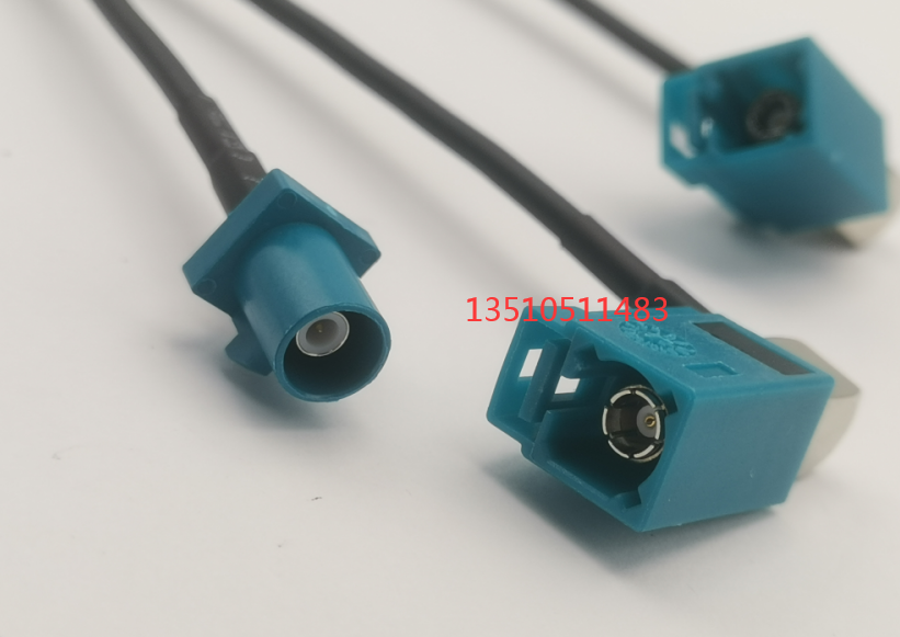 黑色RG316车载FAKRA母弯转公延长