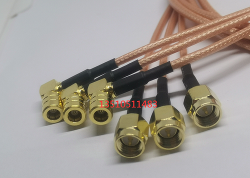 RG316D双屏蔽射频同轴SMB母弯转SMA公线SMB-KW/SMA-J高频RF双屏蔽