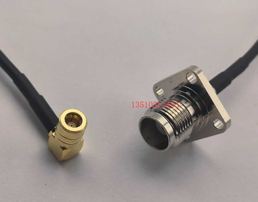 TNC-KF/SMB-KW镀银黑色RG316射频AP线 TNC母法兰转SMB母弯高频RF