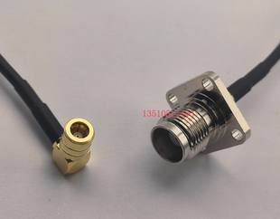 TNC-KF/SMB-KW镀银黑色RG316射频AP线 TNC母法兰转SMB母弯高频RF