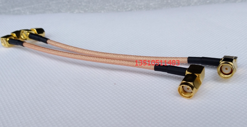 RP-SMA-JJW工业级RG316D连接线 SMA双公双弯内孔高频无人机信号线