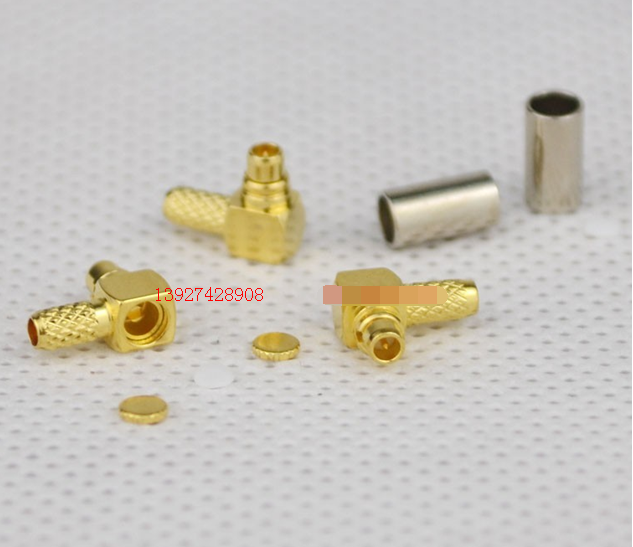 射频同轴MMCX连接器高频MMCX公弯头50欧MMCX-JW-1.5信号接头50欧