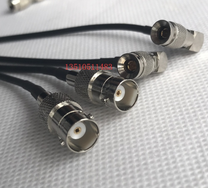弯头DIN 1.0/2.3 转BNC母SDI连接线 CC4-JW/BNC-K柔软射频连接线