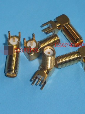 SMA-KWEY射频信号座 高频SMA母弯加长五脚焊板 SMA-KWE加长同轴座