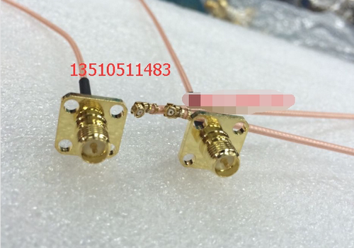 IPEX/RP-SMA-KKF射频同轴AP网侨跳线 高频IPX转SMA母反极带法兰线