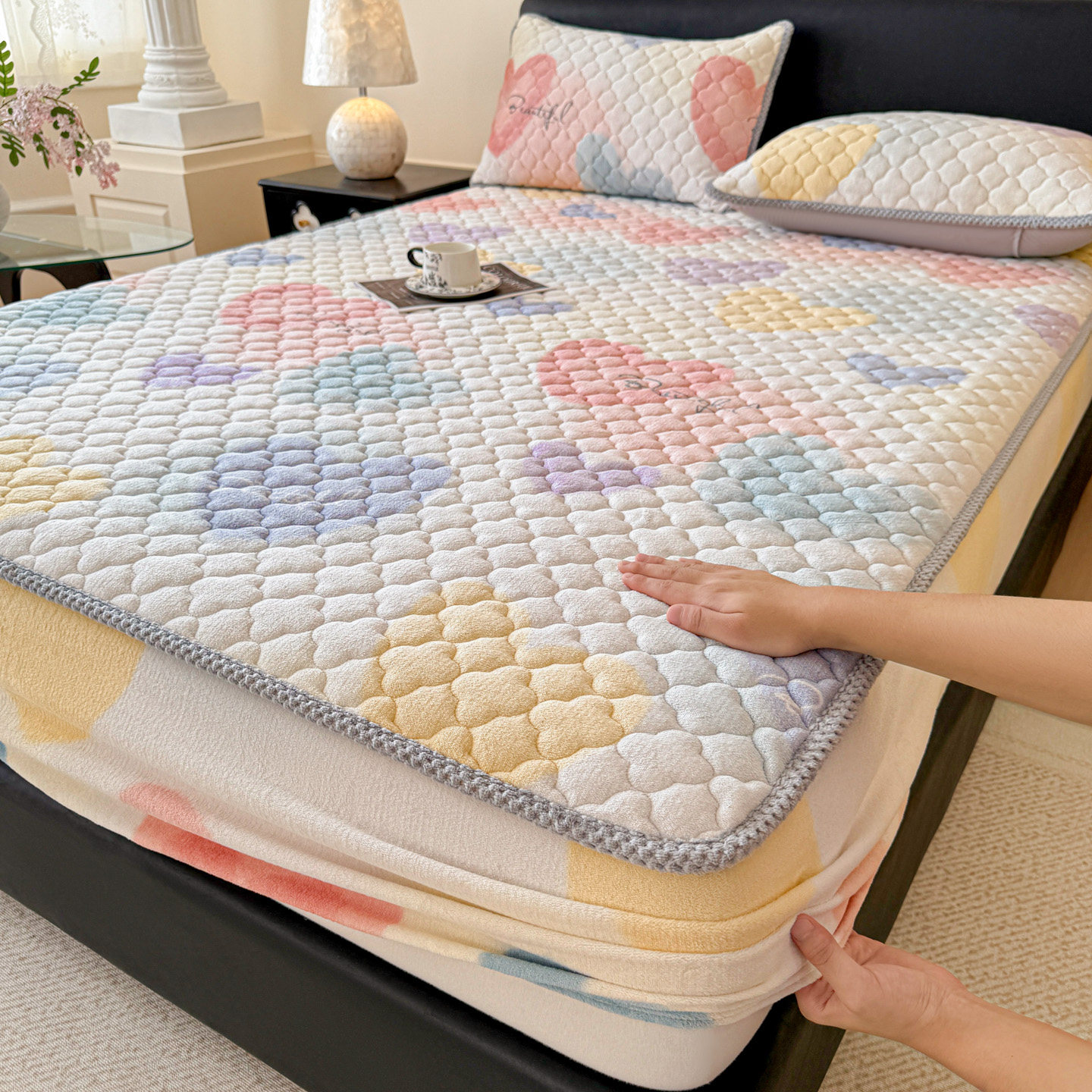 牛奶绒夹棉床笠单件加厚珊瑚绒床垫保护罩冬季加绒床罩套2025新款