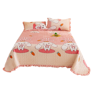 牛奶绒床盖单件珊瑚绒秋冬加绒夹棉榻榻米加厚防滑儿童床单三件套