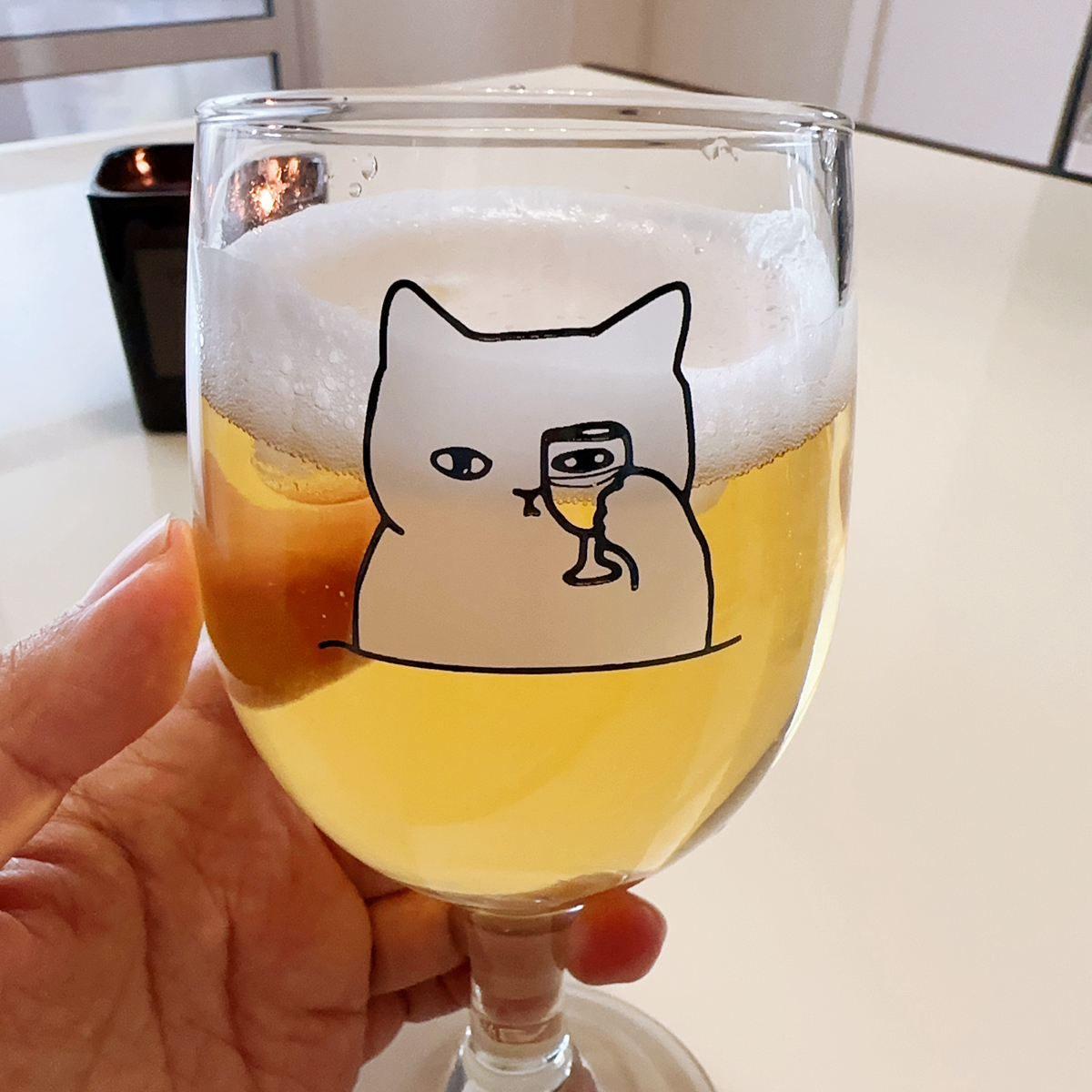 ins猫咪高脚玻璃杯红酒葡萄酒杯