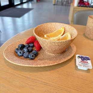 焦糖黄棕色韩国同款泼墨陶瓷盘麦片谷物碗高级感椭圆盘早餐马克杯