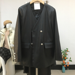 外套女高端西装 V领进kou面料休闲中长款 韩版 高品质2026春秋新款