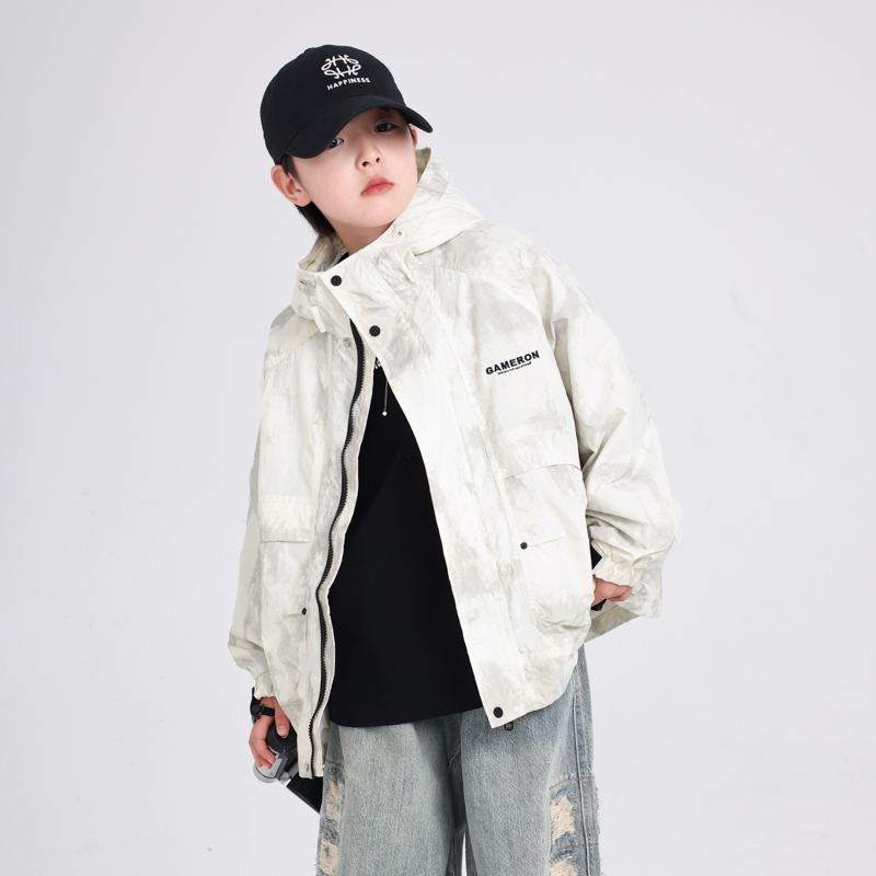男童春秋户外运功防风冲锋衣外套