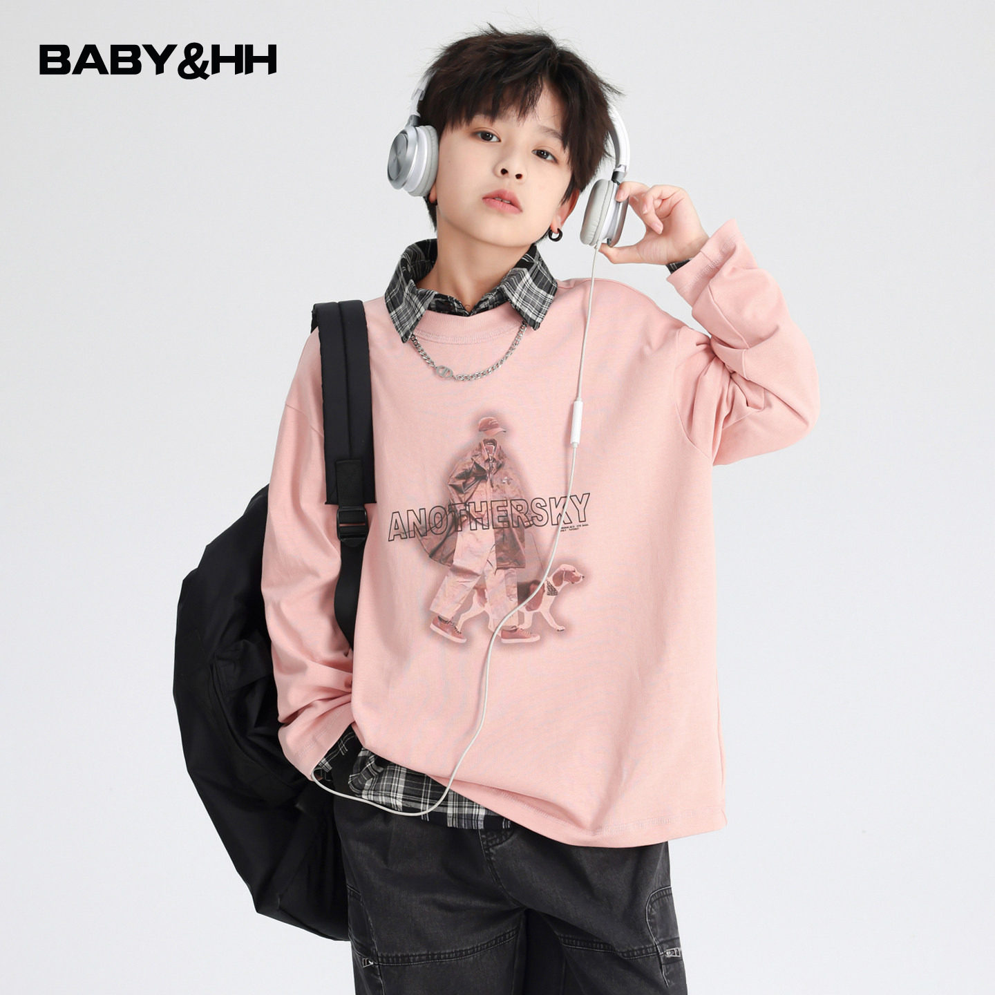 男大童春装多巴胺粉色长袖t恤2026新款儿童男孩纯棉宽松街舞上衣,童装/婴儿装/亲子装,T恤,淘宝优惠券,粉丝福利购,淘宝优惠卷