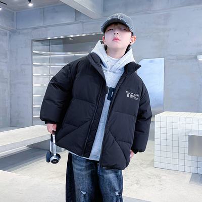 男童冬装90白鸭绒短款加厚羽绒服