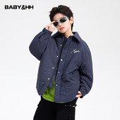 加厚棉服2026新款 衬衫 青少年儿童保暖棉衣外套潮 韩范工装 男童冬季