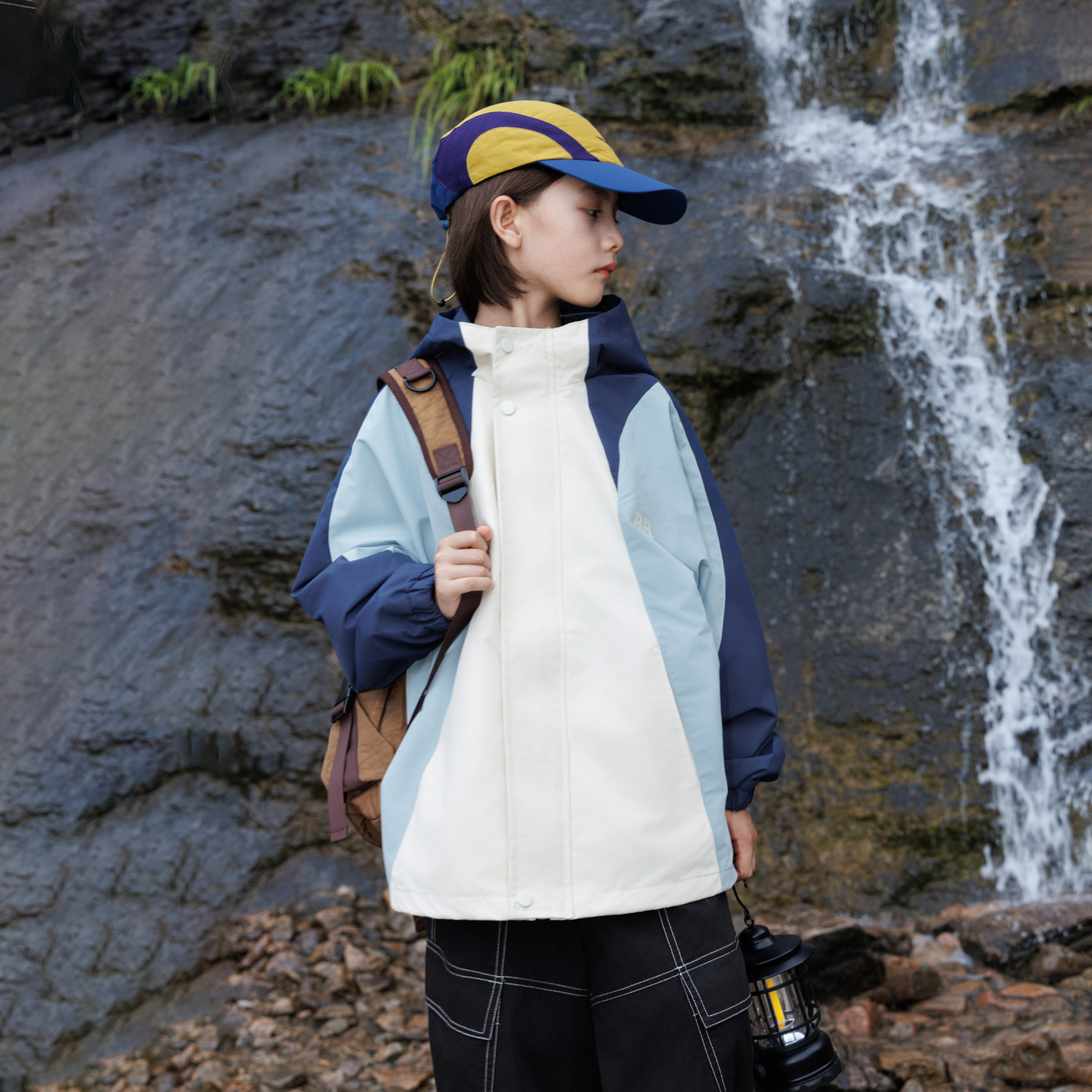 撞色户外防风防水运动冲锋衣外套