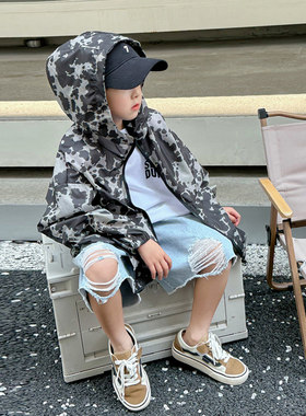 男童夏季迷彩冰丝透气速干防晒衣