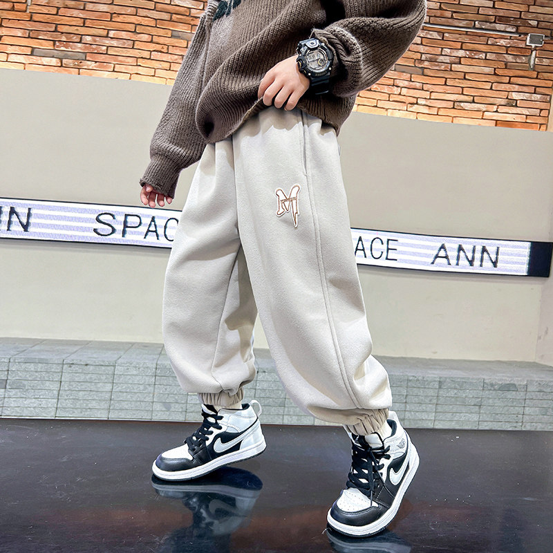 男童秋冬季韩系一体绒休闲运动卫裤2025新款儿童男孩加厚宽松裤子,童装/婴儿装/亲子装,裤子,淘宝优惠券,粉丝福利购,淘宝优惠卷