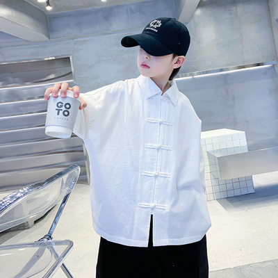 男童春秋中式国潮风唐装汉服衬衫