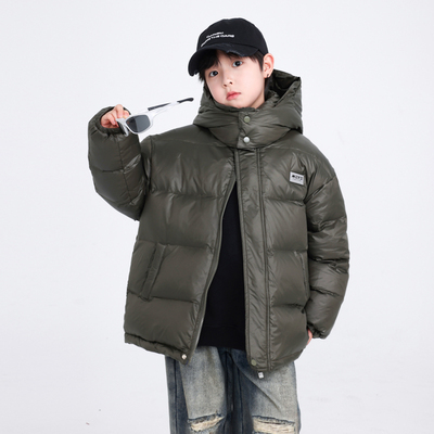男童冬季短款免洗防风加厚羽绒服