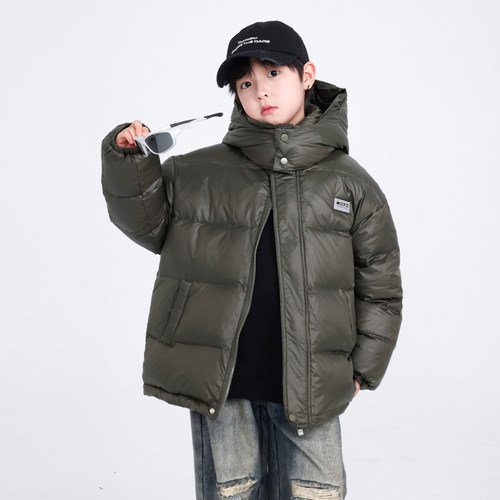 男童冬季短款免洗防风加厚羽绒服