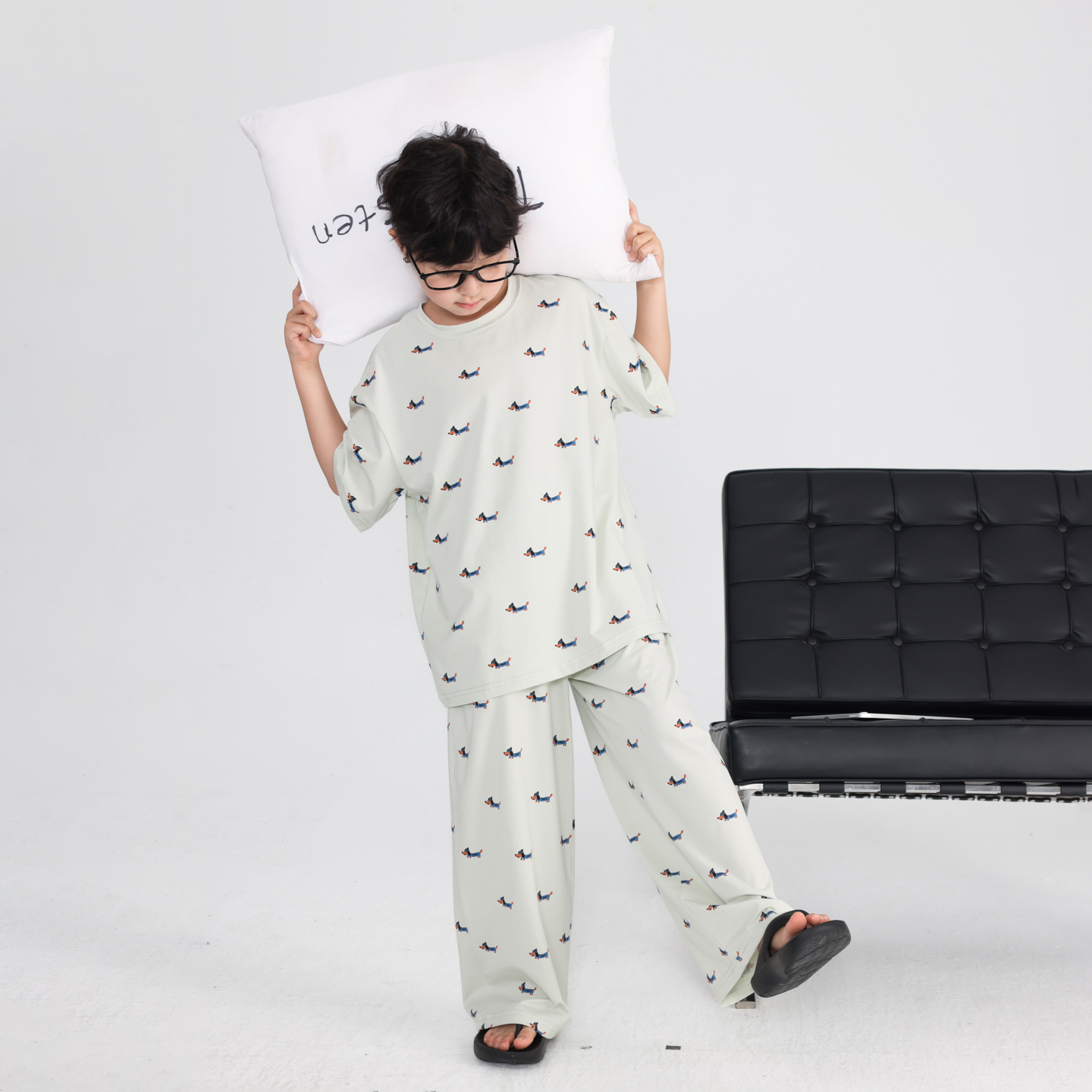 韩范宽松冰丝凉感空调服睡衣套装