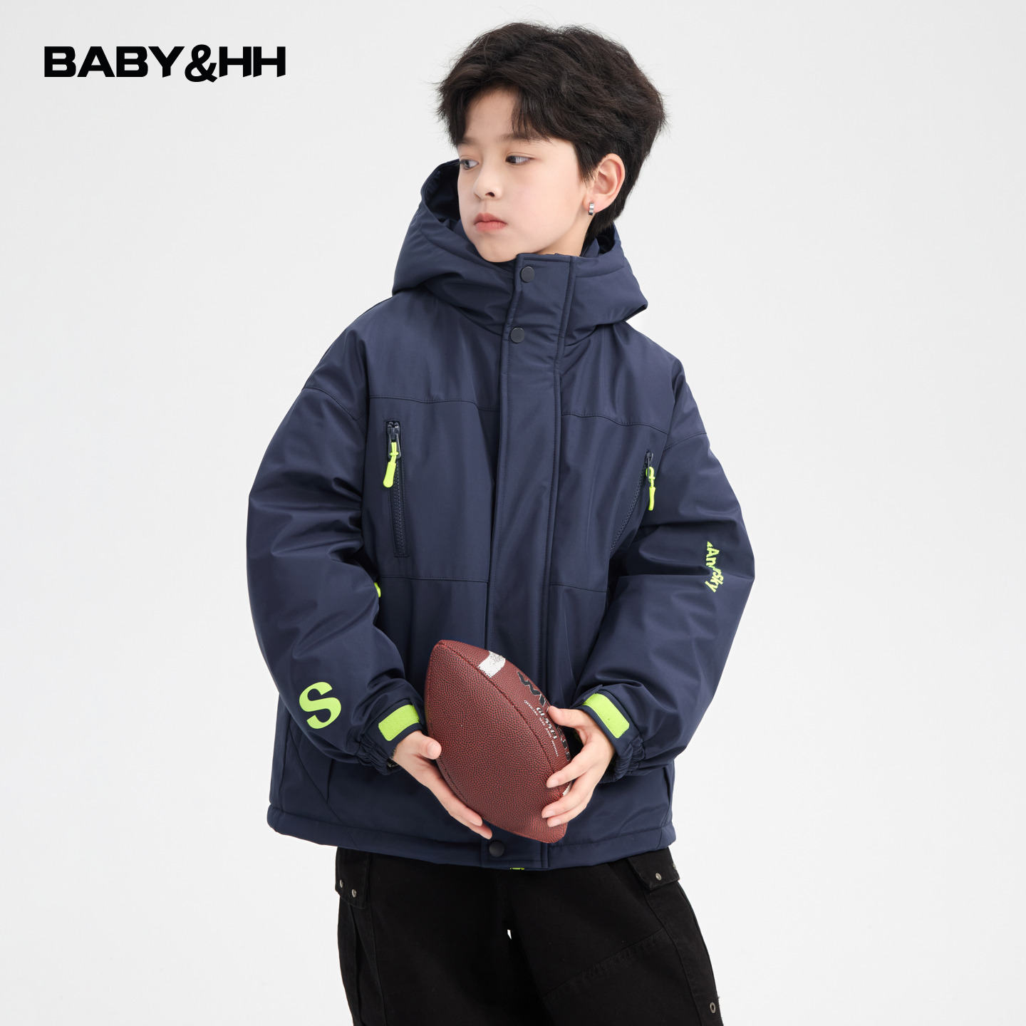 90白鸭绒撞色防寒冲锋衣羽绒服潮