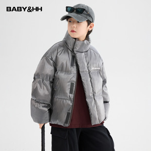 短款 儿童装 防水抗寒外套 镭射反光立领面包羽绒服2025新款 男童冬季