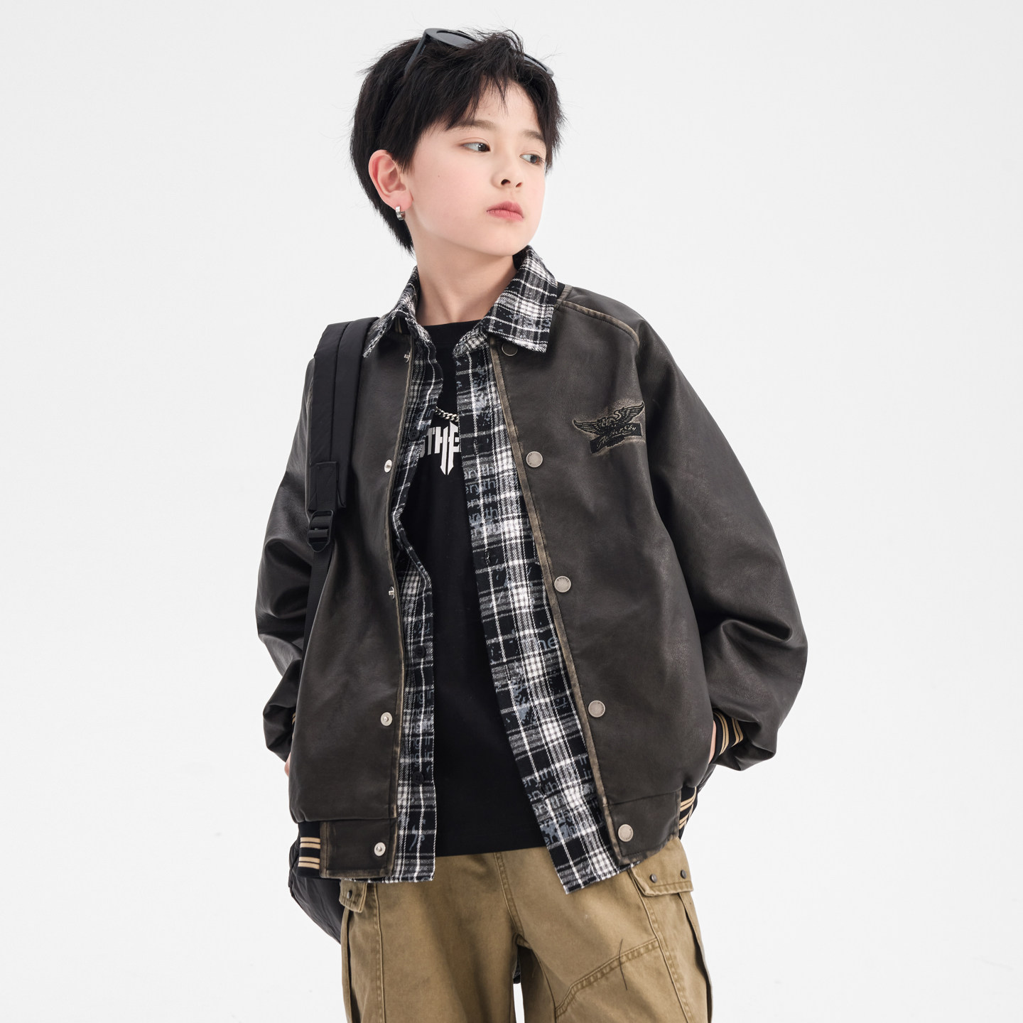 男大童春季撞色复古运动棒球服外套2026新款儿童男孩春秋酷帅皮衣,童装/婴儿装/亲子装,普通外套,淘宝优惠券,粉丝福利购,淘宝优惠卷