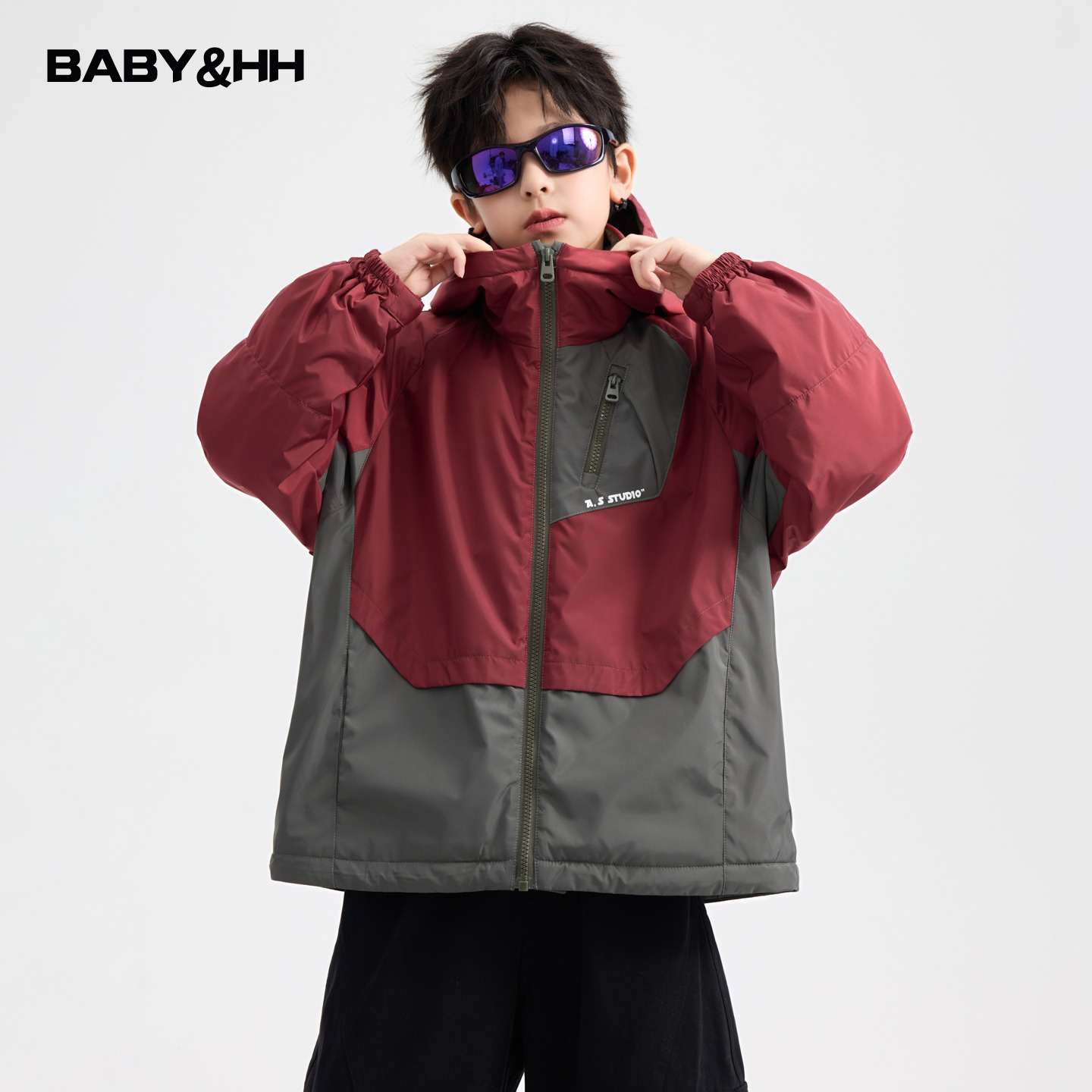 户外撞色运动加厚防水冲锋衣棉服