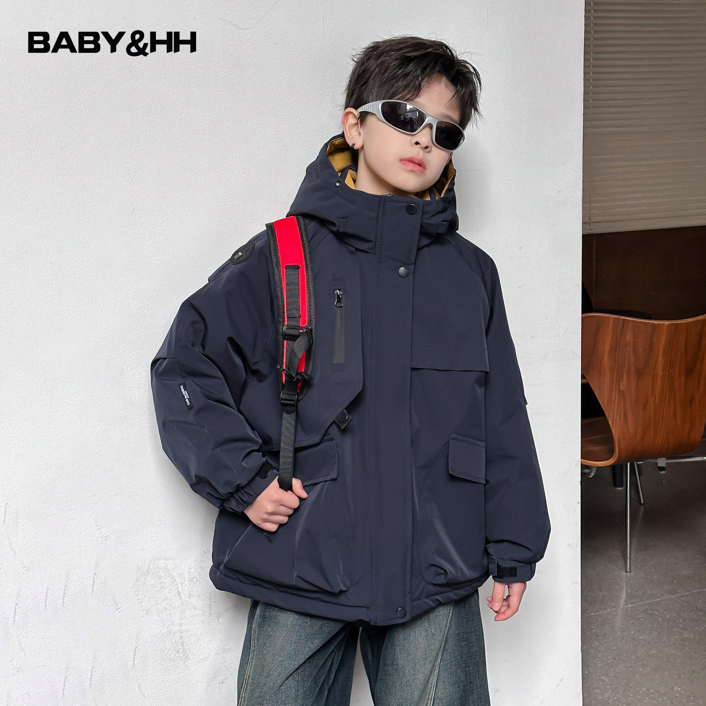 男童冬装撞色免洗冲锋衣工装棉服2025新款青少年儿童加厚夹棉外套,童装/婴儿装/亲子装,棉袄/棉服,淘宝优惠券,粉丝福利购,淘宝优惠卷