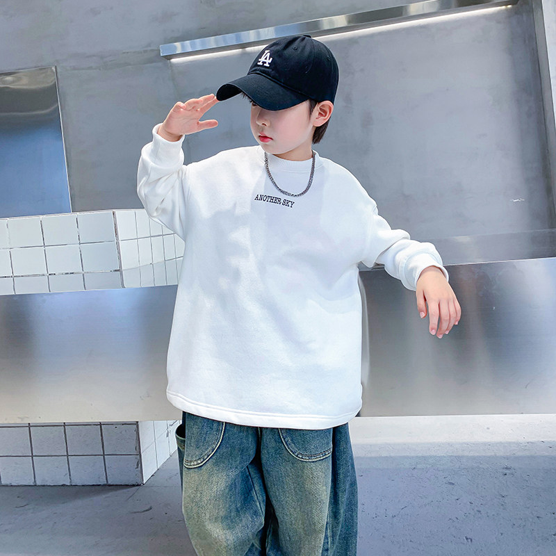 男大童白色加绒打底衫秋冬2025新款上衣儿童冬季长袖内搭保暖T恤,童装/婴儿装/亲子装,T恤,淘宝优惠券,粉丝福利购,淘宝优惠卷