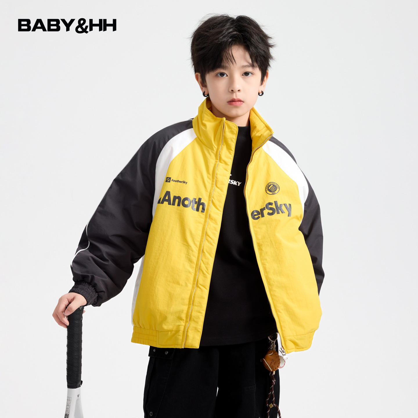 撞色机车风防水立领运动加厚棉服