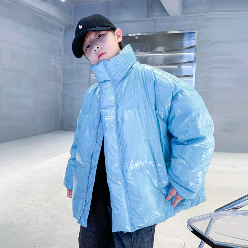 男童冬季加厚防水亮面免洗羽绒服