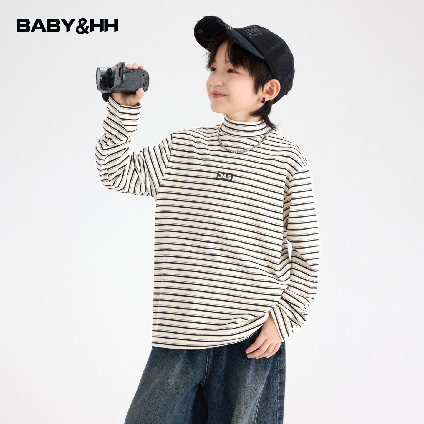 男童秋冬条纹半高领德绒打底衫2025新款儿童冬季保暖长袖内搭t恤,童装/婴儿装/亲子装,T恤,淘宝优惠券,粉丝福利购,淘宝优惠卷