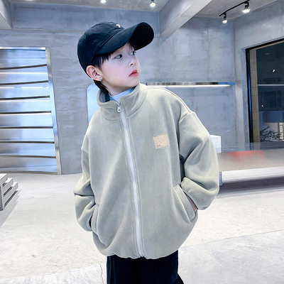 男童秋冬装摇粒绒外套2023新款潮