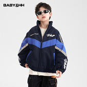 加厚夹棉外套 儿童男孩冬季 男童冬装 撞色防水运动反光棉服2026新款