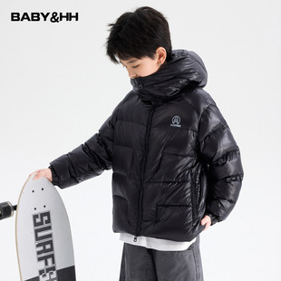 男大童冬季90白鸭绒三防连帽羽绒服2025新款儿童免洗防水防寒外套