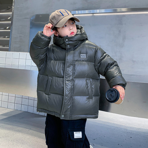 男童冬季短款免洗三防加厚羽绒服