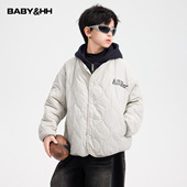男童冬季 儿童男孩夹棉运动外套潮 户外假两件防水棒球棉服2026新款