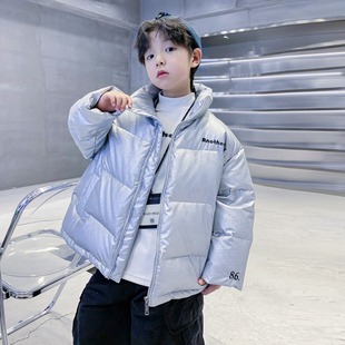 男童冬季韩系短款立领羽绒服2025新款儿童男孩冬装防寒免洗厚外套